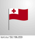 Tonga waving Flag. Стоковая иллюстрация, агентство Ingram Publishing / Фотобанк Лори