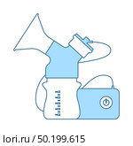 Electric Breast Pump Icon. Thin Line With Blue Fill Design. Vector Illustration. Стоковая иллюстрация, агентство Ingram Publishing / Фотобанк Лори