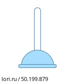 Plunger Icon. Thin Line With Blue Fill Design. Vector Illustration. Стоковая иллюстрация, агентство Ingram Publishing / Фотобанк Лори