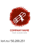 Scholarship stamp Icon - Red WaterColor Circle Splash. Стоковая иллюстрация, агентство Ingram Publishing / Фотобанк Лори