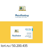 Flat Presentation on laptop  Logo and Visiting Card Template. Busienss Concept Logo Design. Стоковая иллюстрация, агентство Ingram Publishing / Фотобанк Лори