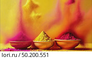 AI Generative Colorful Traditional Indian Holi Paint dye Spring Festival color. Стоковое AI-видео, аниматор Spirit River / Фотобанк Лори