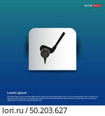 Golf Bat Icon - Blue Sticker button. Стоковая иллюстрация, агентство Ingram Publishing / Фотобанк Лори