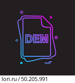 DEM file type icon design vector. Стоковая иллюстрация, агентство Ingram Publishing / Фотобанк Лори