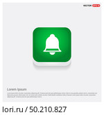 Ringing bell iconGreen Web Button - Free vector icon. Стоковая иллюстрация, агентство Ingram Publishing / Фотобанк Лори