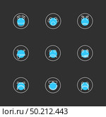 Emoji , emoticons , eomtions , smileys , sad , happy, cry , laugh , love , angry,  annoying,  confused , nervous , heart broken , romantic, icon, vector, design,  flat,  collection, style, creative,  icons. Стоковая иллюстрация, агентство Ingram Publishing / Фотобанк Лори