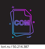 COM file type icon design vector. Стоковая иллюстрация, агентство Ingram Publishing / Фотобанк Лори