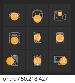 mobile,  media,  multimedia , call , phones , user interface , messages , wifi , internet , icon, vector, design,  flat,  collection, style, creative,  icons. Стоковая иллюстрация, агентство Ingram Publishing / Фотобанк Лори