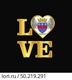 Love typography Saint Barthelemy flag design vector Gold lettering. Стоковое фото, агентство Ingram Publishing / Фотобанк Лори