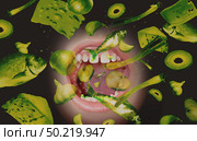 Halitosis and bad breath concept as a composite image. Стоковое фото, агентство Ingram Publishing / Фотобанк Лори