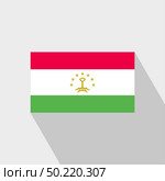Tajikistan flag Long Shadow design vector. Стоковая иллюстрация, агентство Ingram Publishing / Фотобанк Лори