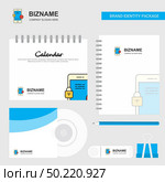 Smartphone Logo, Calendar Template, CD Cover, Diary and USB Brand Stationary Package Design Vector Template. Стоковая иллюстрация, агентство Ingram Publishing / Фотобанк Лори