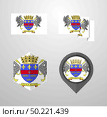 Saint Barthelemy flag design set vector. Стоковая иллюстрация, агентство Ingram Publishing / Фотобанк Лори