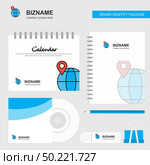 Map location  Logo, Calendar Template, CD Cover, Diary and USB Brand Stationary Package Design Vector Template. Стоковая иллюстрация, агентство Ingram Publishing / Фотобанк Лори