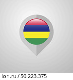 Map Navigation pointer with Mauritius flag design vector. Стоковая иллюстрация, агентство Ingram Publishing / Фотобанк Лори