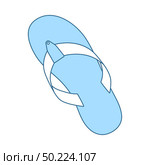 Flip Flop Icon. Thin Line With Blue Fill Design. Vector Illustration. Стоковая иллюстрация, агентство Ingram Publishing / Фотобанк Лори