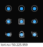 lock , menu , message , we accept , graph , rate , cloud , unlock , 9 eps icons set vector ,icon, vector, design,  flat,  collection, style, creative,  icons. Стоковая иллюстрация, агентство Ingram Publishing / Фотобанк Лори