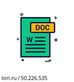 Doc document fileformat icon vector design. Стоковая иллюстрация, агентство Ingram Publishing / Фотобанк Лори