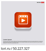 Film strip icon Orange Abstract Web Button - Free vector icon. Стоковая иллюстрация, агентство Ingram Publishing / Фотобанк Лори