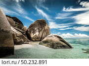 Beautiful beach Anse Source D’argent in Praslin, Seychelles. Стоковое фото, агентство Ingram Publishing / Фотобанк Лори