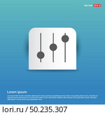 Equalizer icon - Blue Sticker button. Стоковая иллюстрация, агентство Ingram Publishing / Фотобанк Лори