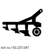 Plow for cultivating land before sowing farm products Tractor machanism equipment Industrial device icon black color vector illustration flat style simple image. Plow for cultivating land before sowing farm products Tractor machanism equipment Industrial device icon black color vector illustration flat style image. Стоковая иллюстрация, агентство Ingram Publishing / Фотобанк Лори