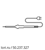 Electric soldering iron for radio repair work icon outline black color vector illustration flat style simple image. Стоковая иллюстрация, агентство Ingram Publishing / Фотобанк Лори