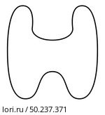 Thyroid gland Goiter Human organ Anatomy of people icon outline black color vector illustration flat style simple image. Стоковая иллюстрация, агентство Ingram Publishing / Фотобанк Лори