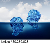 Bipolar disorder concept as a mood and psychological emotional state and mental health symbol as a 3D illustration. Стоковое фото, агентство Ingram Publishing / Фотобанк Лори