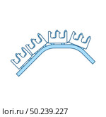 Small Roller Coaster Icon. Thin Line With Blue Fill Design. Vector Illustration. Стоковая иллюстрация, агентство Ingram Publishing / Фотобанк Лори