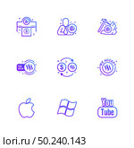apple , windows , youtube , Nexus , nxs , crypto , currency , crypto cuurency , money , exchange , coin , dollar , graph , icon, vector, design,  flat,  collection, style, creative,  icons. Стоковая иллюстрация, агентство Ingram Publishing / Фотобанк Лори