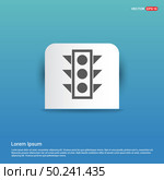 Traffic Lights icon - Blue Sticker button. Стоковая иллюстрация, агентство Ingram Publishing / Фотобанк Лори