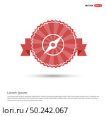 Navigation compass icon - Red Ribbon banner. Стоковая иллюстрация, агентство Ingram Publishing / Фотобанк Лори