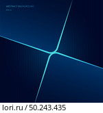 Abstract template square shape blue neon glowing technology lines on dark background and texture. Vector illustration. Стоковая иллюстрация, агентство Ingram Publishing / Фотобанк Лори