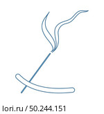 Incense Sticks Icon. Thin Line With Blue Fill Design. Vector Illustration. Стоковая иллюстрация, агентство Ingram Publishing / Фотобанк Лори