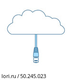 Network Cloud Icon. Thin Line With Blue Fill Design. Vector Illustration. Стоковая иллюстрация, агентство Ingram Publishing / Фотобанк Лори