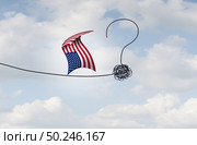American political uncertainty or economic hazards due to a confused path for United States government legislation or US election questions and Washington politics risk in a 3D illustration style. Стоковое фото, агентство Ingram Publishing / Фотобанк Лори