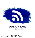 wifi icon - Blue watercolor background. Стоковая иллюстрация, агентство Ingram Publishing / Фотобанк Лори
