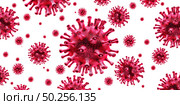 Coronavirus outbreak isolated on white and coronaviruses influenza background as dangerous flu strain cases as a pandemic medical health risk concept with disease cells as a 3D render. Стоковое фото, агентство Ingram Publishing / Фотобанк Лори