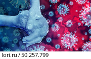 Disease prevention and hand washing hygiene using soap and water to clean dirty contaminated skin to avoid illness or the flu by handwashing and cleaning fingers with 3D illustration elements. Стоковое фото, агентство Ingram Publishing / Фотобанк Лори