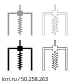 Drilling rig Bore for ground mine industry geological Boring concept Auger icon outline set black grey color vector illustration flat style simple image. Drilling rig Bore for ground mine industry geological Boring concept Auger icon outline set black grey color vector illustration flat style image. Стоковая иллюстрация, агентство Ingram Publishing / Фотобанк Лори