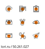 user interface , application icons , messages , books , icon, vector, design,  flat,  collection, style, creative,  icons , download , upload , printer , menu , percentage , email , . Стоковая иллюстрация, агентство Ingram Publishing / Фотобанк Лори