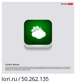 Sun Cloud IconGreen Web Button - Free vector icon. Стоковая иллюстрация, агентство Ingram Publishing / Фотобанк Лори
