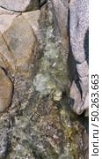 The rock is washed by the surf waves of the sea. Vertical video. Стоковое видео, видеограф Кирилл Зотов / Фотобанк Лори