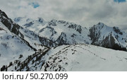 Snow Alp mountain range landscape. Стоковое видео, видеограф Михаил Коханчиков / Фотобанк Лори