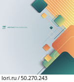 Abstract business multicolor geometric square rounded shape pattern overlapping on white background. Vector illustration. Стоковая иллюстрация, агентство Ingram Publishing / Фотобанк Лори