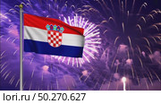 AI Generative The national flag of the independence of the state of Croatia, background of fireworks. Стоковое AI-видео, аниматор Spirit River / Фотобанк Лори