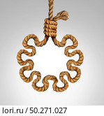 Virus death noose concept as a rope in a lasso slipknot as a symbol for lethal infection of influenza or flu and coronavirus or covid-19. Стоковое фото, агентство Ingram Publishing / Фотобанк Лори