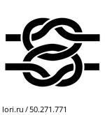 Two nautical knots Ropes Wire with loop Twisted marine cord icon black color vector illustration flat style simple image. Two nautical knots Ropes Wire with loop Twisted marine cord icon black color vector illustration flat style image. Стоковая иллюстрация, агентство Ingram Publishing / Фотобанк Лори