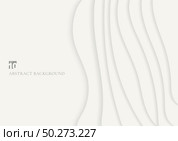 Abstract background 3D white curved layers background with shadow paper art style. Modern origami design template. Vector illustration. Стоковая иллюстрация, агентство Ingram Publishing / Фотобанк Лори